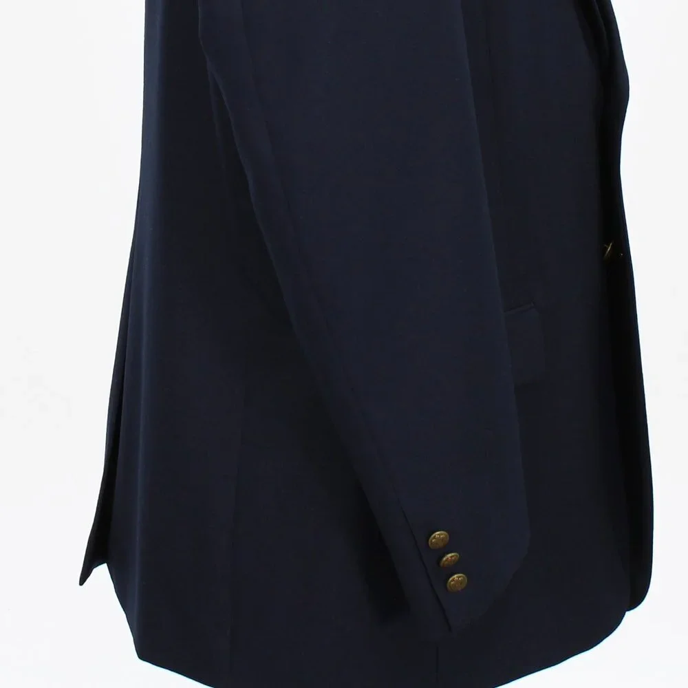 Statements 46L Navy Solid 2-Button Sport Coat Blazer Jacket B743